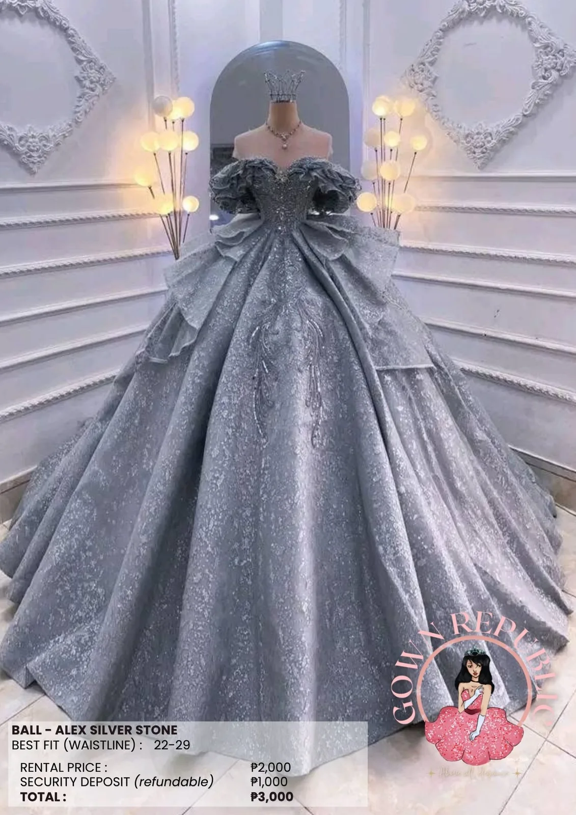 Ball Gowns: Silver / Gray 272